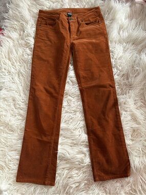 Patagonia Fitted Corduroy Pants Rust Orange Organic Cotton Size 27